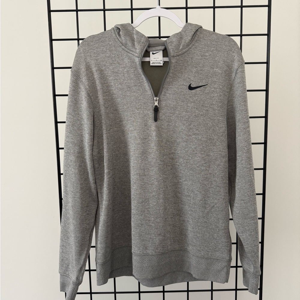 Nike Men's Heather Gray Zip-Up Sweater - Picture 1 of 3